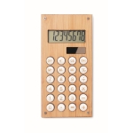 Calculadora pequena em ABS e bambu com carga solar e pilhas Design cor madeira segunda vista