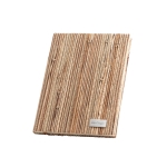 Cadernos sustentáveis com placa, folhas A5 lisas Natural Straw cor natural imagem com logo