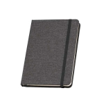 Cadernos reciclados papel sustentável, folhas A5 pautadas rPET Texture cor preto