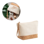 Nécessaire com detalhe em cortiça algodão 280 g/m2 Naturally Strap varias cores