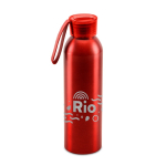 Garrafa de alumínio antifugas com pega de silicone 660 ml Alu Cool cor vermelho