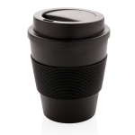 Copos com tampa de plástico, recicláveis, de 350ml Takeaway Comfort cor preto