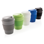 Copos com tampa de plástico, recicláveis, de 350ml Takeaway Comfort cor preto vista geral