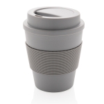 Copos com tampa de plástico, recicláveis, de 350ml Takeaway Comfort cor cinzento