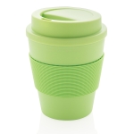 Copos com tampa de plástico, recicláveis, de 350ml Takeaway Comfort cor verde-claro