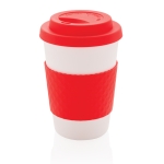 Copos de plástico aptos para micro-ondas 270ml Speciality Coffee cor vermelho