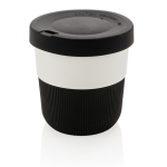 Copos takeaway eco com logo, pega e tampa de 280ml Barista cor preto