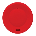 Copos takeaway eco com logo, pega e tampa de 280ml Barista cor vermelho terceira vista
