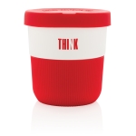 Copos takeaway eco com logo, pega e tampa de 280ml Barista cor vermelho vista com logo