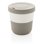 Copos takeaway eco com logo, pega e tampa de 280ml Barista cor cinzento
