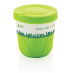 Copos takeaway eco com logo, pega e tampa de 280ml Barista cor verde segunda vista com logo