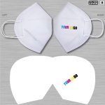 Capa para máscara FFP2 com desenhos chamativos para merchandising cor branco