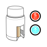 Termo de aço inoxidável com colher para alimentos Liquid To Go cor preto sétima vista