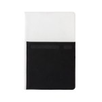 Caderno personalizado com bolsos, folhas A5 pautadas Smart Pocket cor branco sexta vista