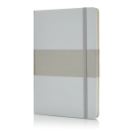 Cadernos com papel decorativo na capa, folhas A5 pautadas Artistic cor prateado