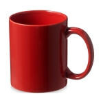 Canecas personalizadas coloridas de cerâmica de 330ml Basic Colorful cor vermelho segunda vista frontal