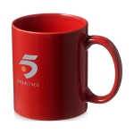 Canecas personalizadas coloridas de cerâmica de 330ml Basic Colorful cor vermelho vista impressão tampografia