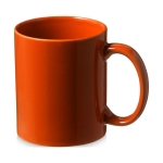 Canecas personalizadas coloridas de cerâmica de 330ml Basic Colorful cor cor-de-laranja segunda vista frontal