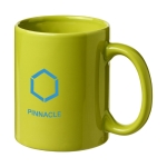 Canecas personalizadas coloridas de cerâmica de 330ml Basic Colorful cor verde-lima vista impressão tampografia