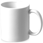Canecas personalizadas baratas brancas cerâmica 330ml Basic Economy cor branco segunda vista frontal
