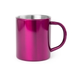 Canecas metálicas personalizadas brilhantes de 280ml Metallic Colors cor cor-de-rosa primeira vista