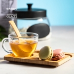 Conjunto chávena de vidro com colher e base 180ml Speciality Coffee cor madeira clara quarta vista