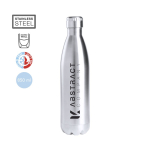 Garrafa térmica de aço inoxidável reciclado prateada brilhante 850 ml cor prateado