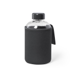 Garrafa de vidro com bolsa colorida de softshell 600ml Softshell cor preto primeira vista