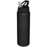 Garrafa grande de alumínio desportiva com palhinha 800ml Straw Colors cor preto segunda vista frontal