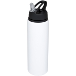 Garrafa grande de alumínio desportiva com palhinha 800ml Straw Colors cor branco segunda vista frontal