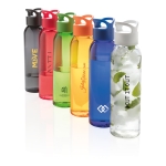 Garrafa de plástico sem BPA anti-vazamentos promocional 650ml Luxe cor branco vista vários com logo