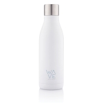 Garrafa corporativa de aço inoxidável com esterilizador UV-C 500ml cor branco vista com logo