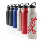 Garrafas personalizadas de aço inoxidável com bocal 710ml Adventure cor azul-marinho vista vários com logo