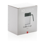 Caneca térmica promocional pequena anti-gotas com pega 160ml Coffee cor branco sétima vista