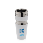 Copos térmicos de aço e plástico com design ergonómico 350ml Contour cor branco vista principal