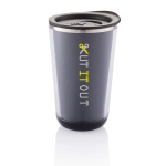 Copos de aço inoxidável térmicos de design moderno 350ml Trendy cor preto vista com logo