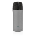 Copo térmico com sistema de abertura fácil anti-gotas 300ml Hot&Cold cor cinzento-escuro vista com logo