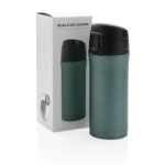 Copo térmico com sistema de abertura fácil anti-gotas 300ml Hot&Cold cor verde-escuro vista com caixa