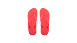 Chinelos com logo, sola de EVA, tira transparente tamanho 3638 Pool cor vermelho segunda vista