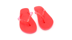 Chinelos com logo, sola de EVA, tira transparente tamanho 3638 Pool cor vermelho terceira vista