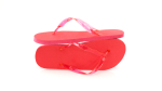 Chinelos com logo, sola de EVA, tira transparente tamanho 3638 Pool cor vermelho quarta vista