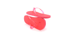 Chinelos com logo, sola de EVA, tira transparente tamanho 3638 Pool cor vermelho quinta vista