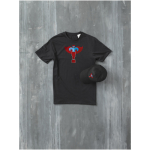Bonés com logo e fecho de tecido adesivo de algodão 175 g/m2 Héroe cor preto vista impressão transfer