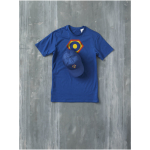 Bonés com logo e fecho de tecido adesivo de algodão 175 g/m2 Héroe cor azul vista impressão transfer