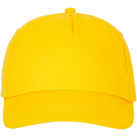 Bonés com logo e fecho de tecido adesivo de algodão 175 g/m2 Héroe cor amarelo vista lateral