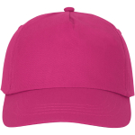 Bonés com logo e fecho de tecido adesivo de algodão 175 g/m2 Héroe cor cor-de-rosa vista lateral