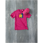 Bonés com logo e fecho de tecido adesivo de algodão 175 g/m2 Héroe cor cor-de-rosa vista impressão transfer