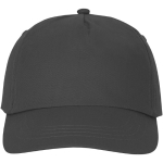 Bonés com logo e fecho de tecido adesivo de algodão 175 g/m2 Héroe cor cinzento-escuro vista lateral