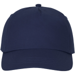 Bonés com logo e fecho de tecido adesivo de algodão 175 g/m2 Héroe cor azul-marinho vista lateral