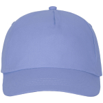 Bonés com logo e fecho de tecido adesivo de algodão 175 g/m2 Héroe cor azul-claro vista lateral